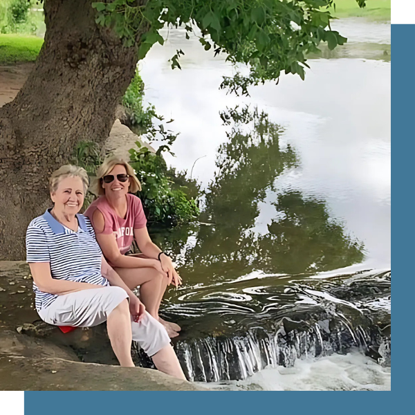 Michelle sits with June Le Masters Davison
