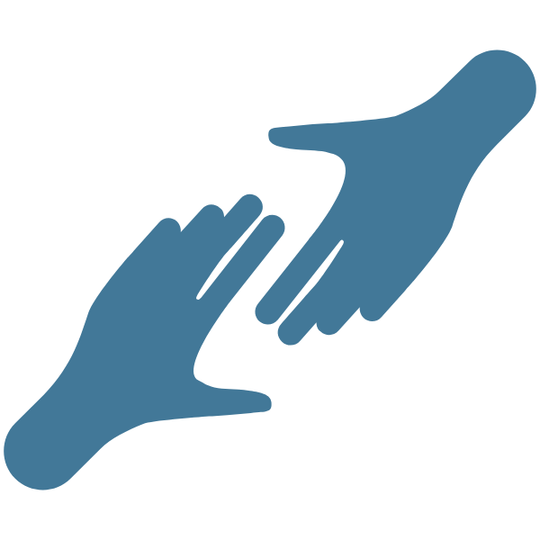 A hand reaching out to support another hand