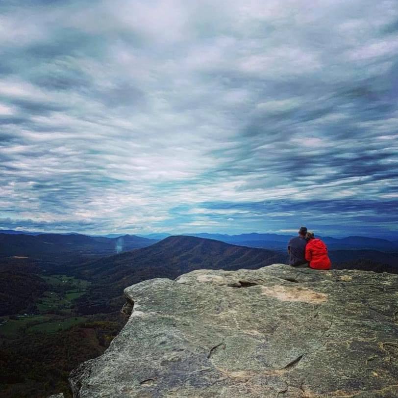 Michelle Letcher and her husband hiking.