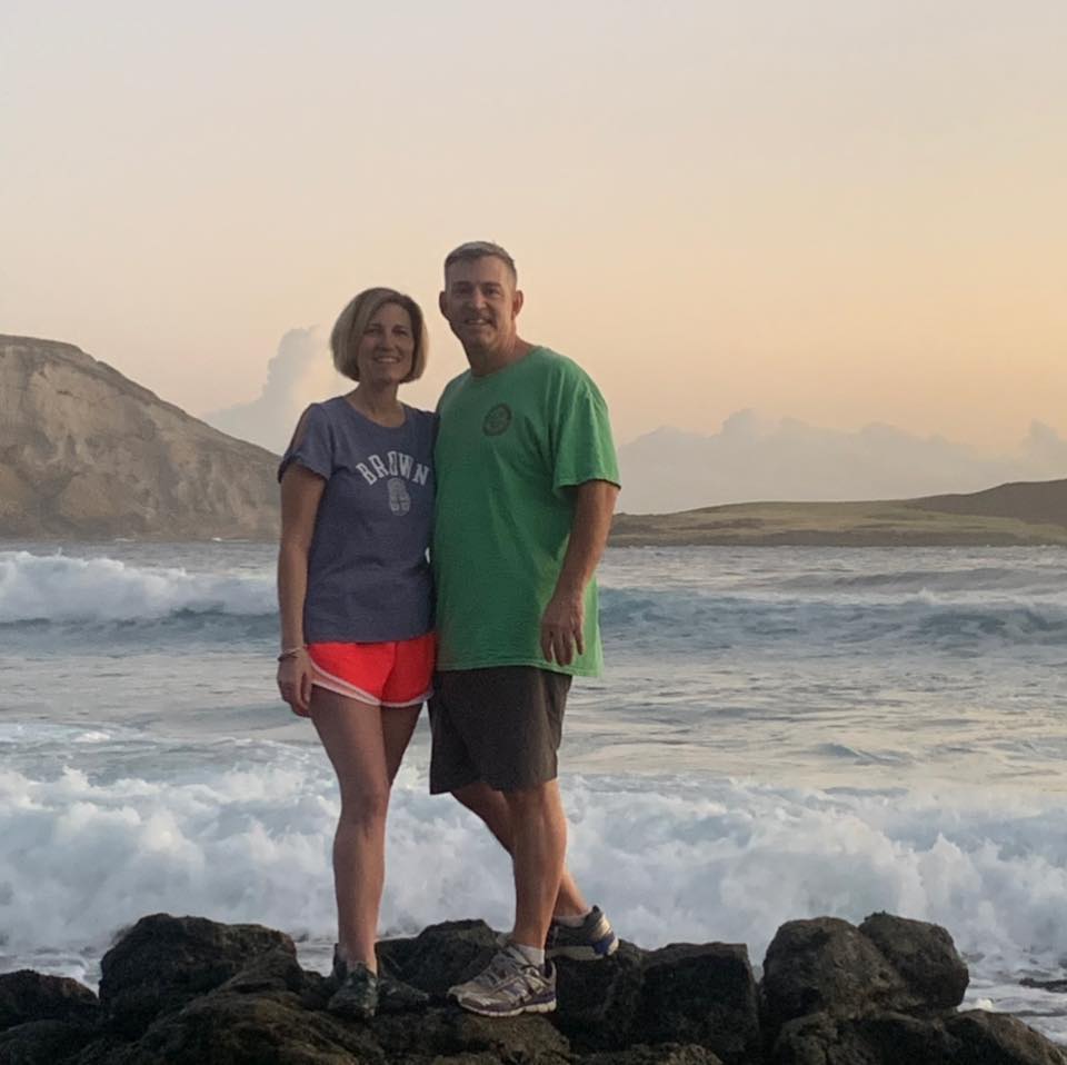 Michelle Letcher and her husband on the beach.