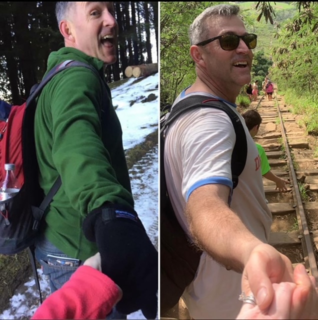 Michelle Letcher and her husband hiking.