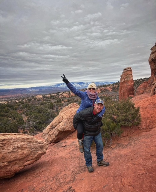 Michelle Letcher and her husband hiking.